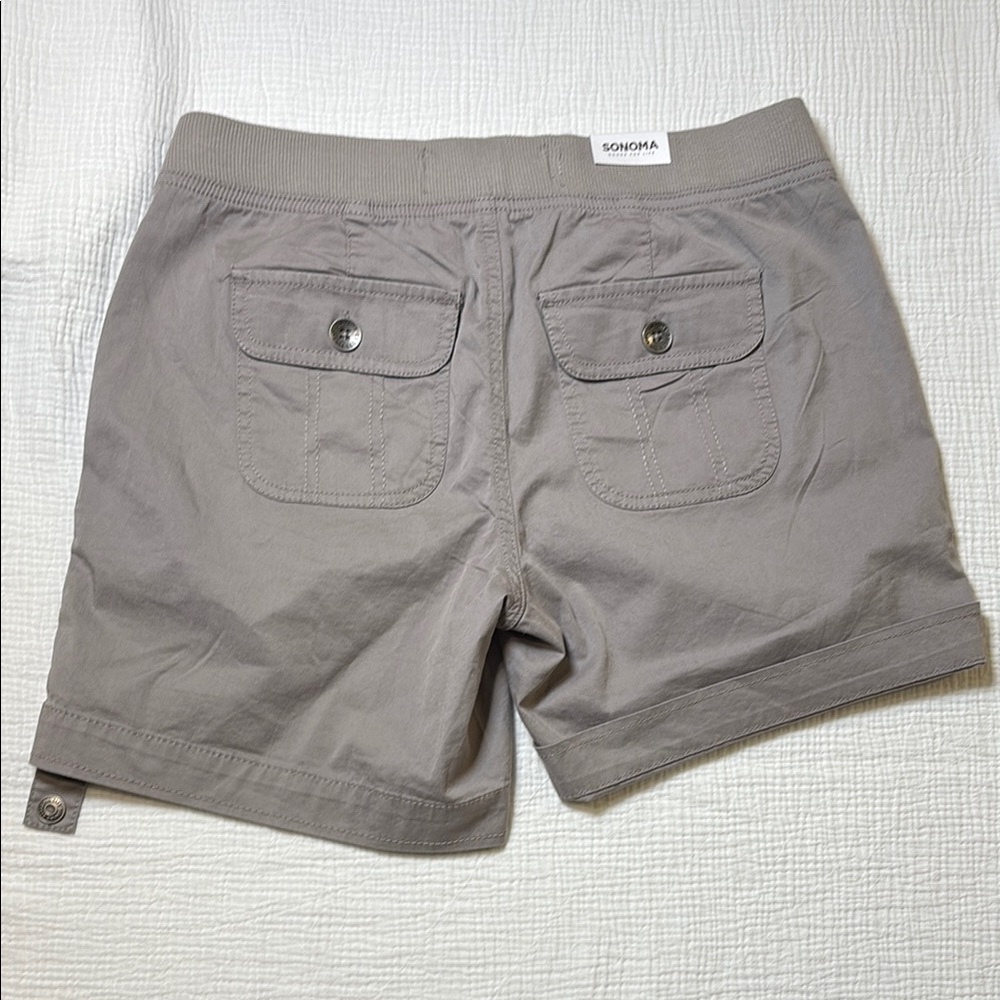 Sonoma Gray Cargo Shorts with Rolled Hem - Picture 4 of 5